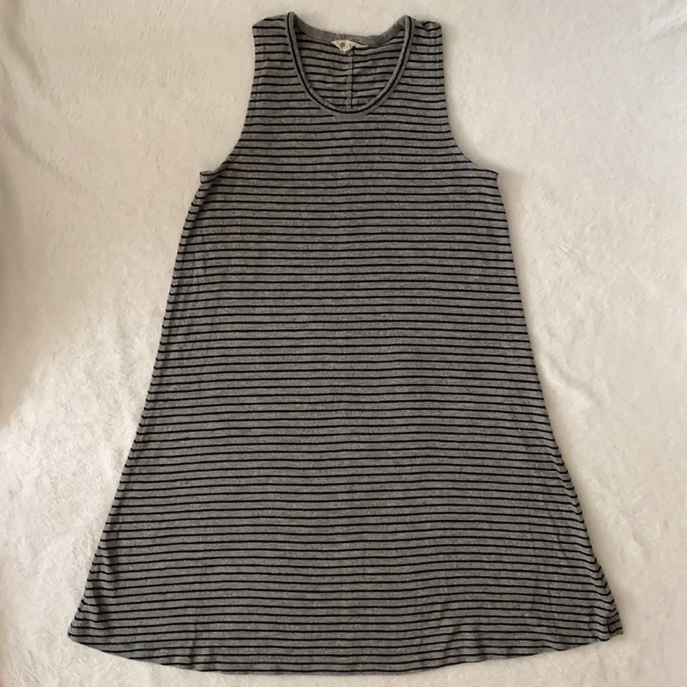 Madewell | Highpoint Tank Dress Sleeveless Above Knee G2326 Gray/Black Stripe S - Picture 2 of 16